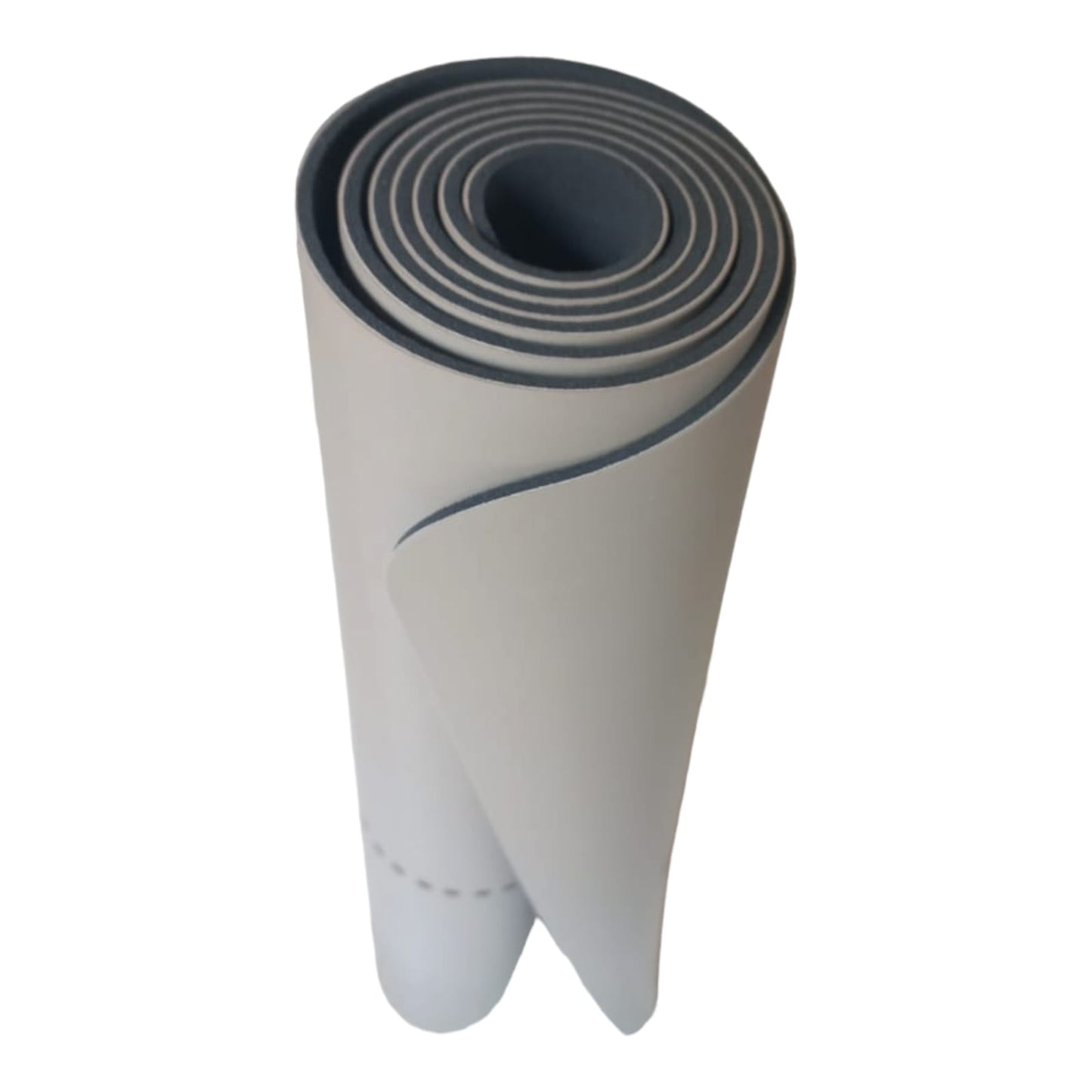 Tapis de yoga en caoutchouc naturel et polyuréthane – Chakras – Taupe