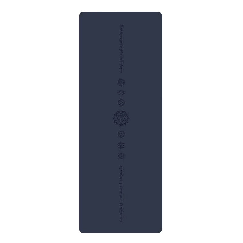 Tapis de yoga en caoutchouc naturel et polyuréthane – Chakras – Bleu nuit