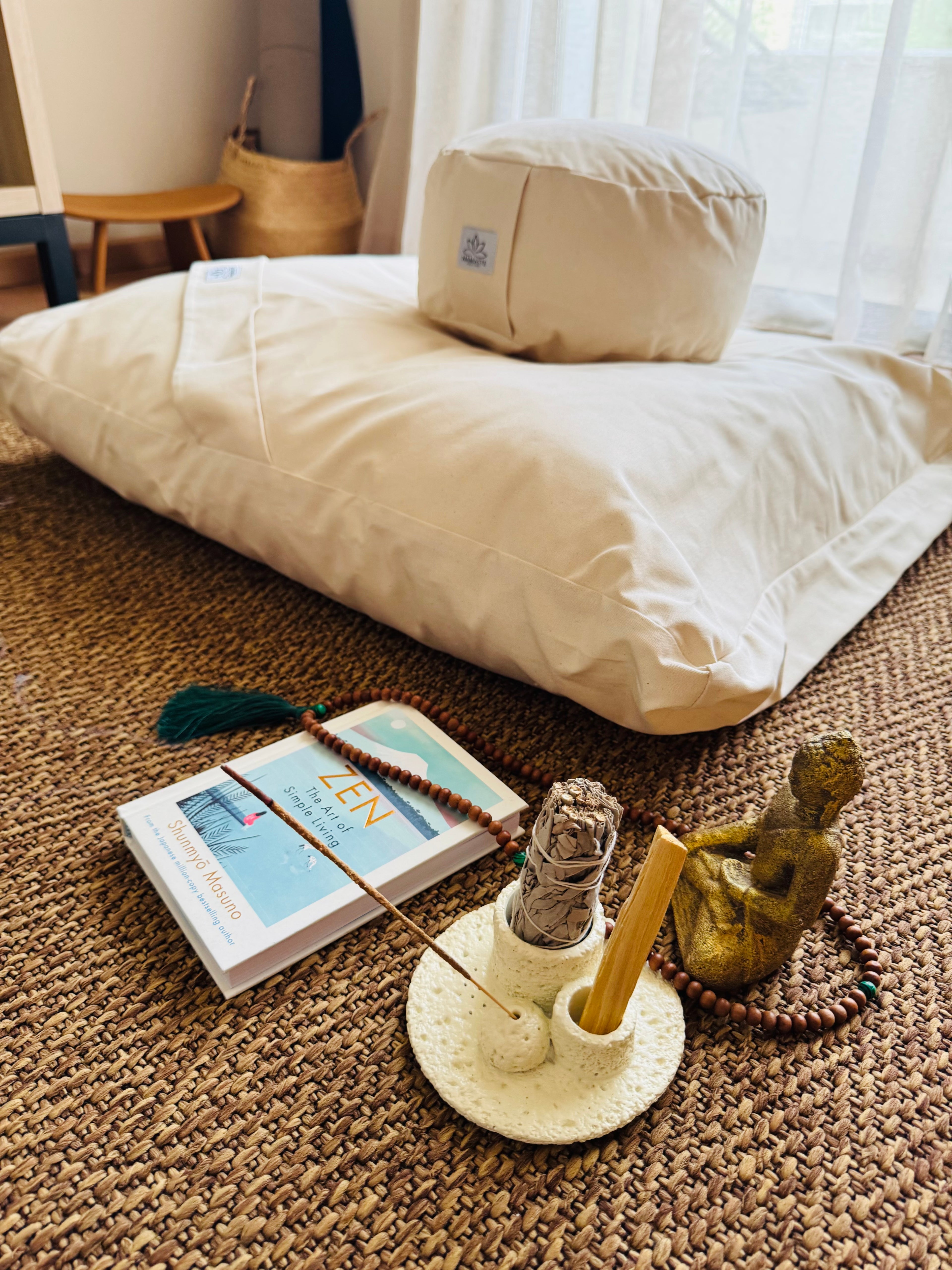 Zafu_Coussin de méditation Rond _ Ivoire