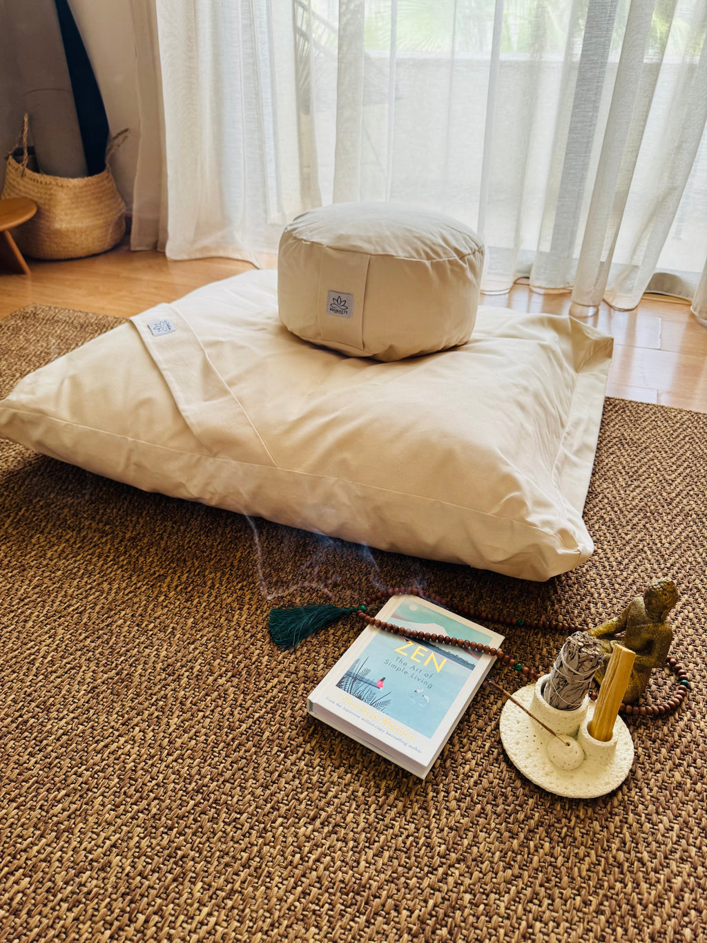 Zafu_Coussin de méditation Rond _ Ivoire