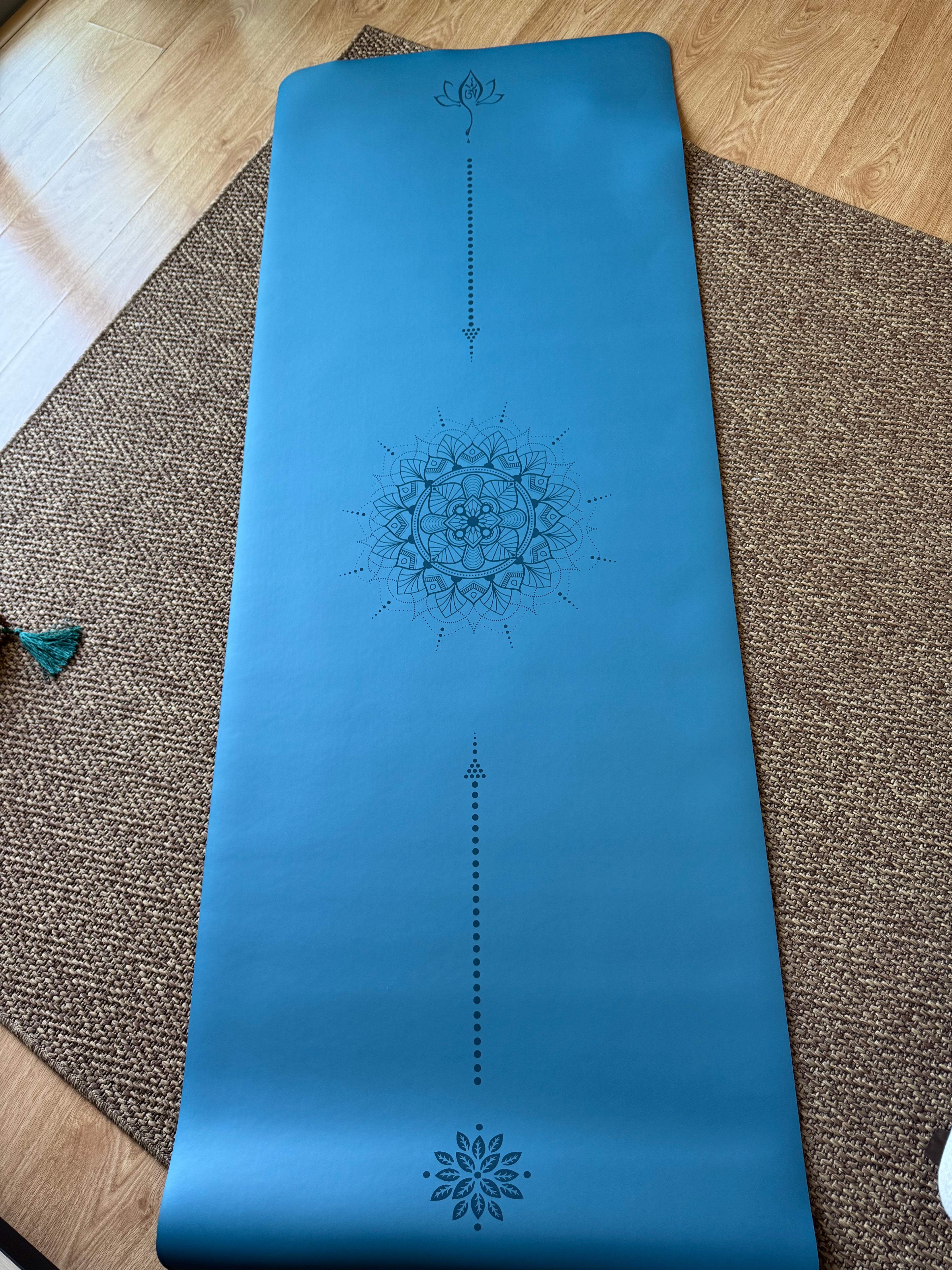 Tapis de Yoga Caoutchouc naturel & Polyuréthane | Mandala Bleu Roi