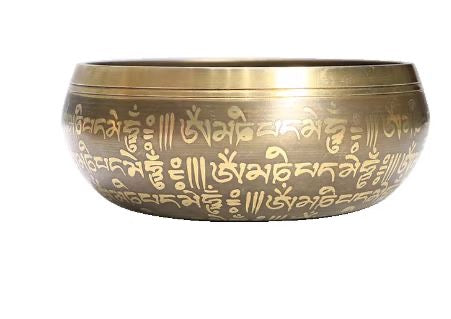Bol chantant tibétain gravé « Sanskrit »
