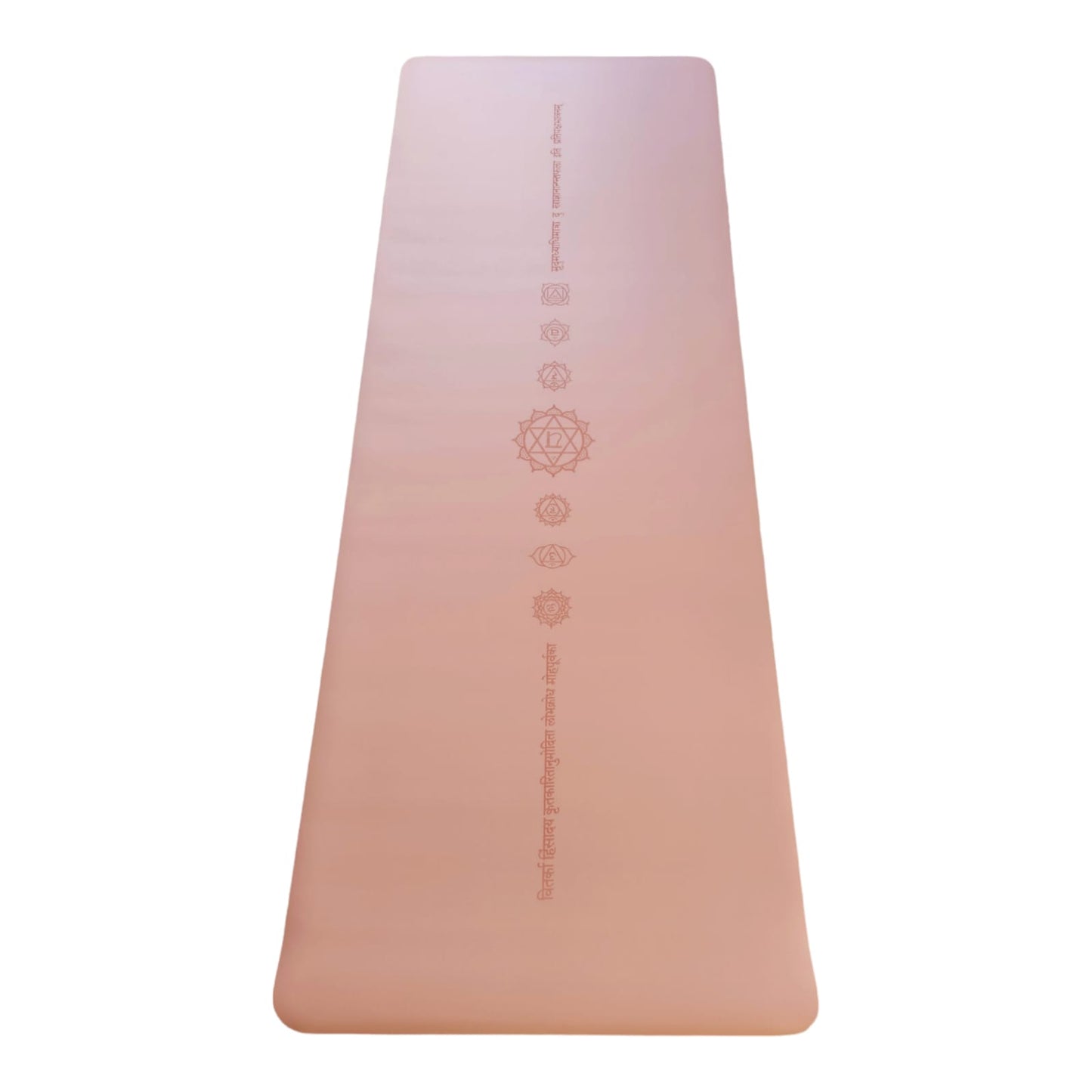 Tapis de yoga en caoutchouc naturel et polyuréthane – Chakras – Rose