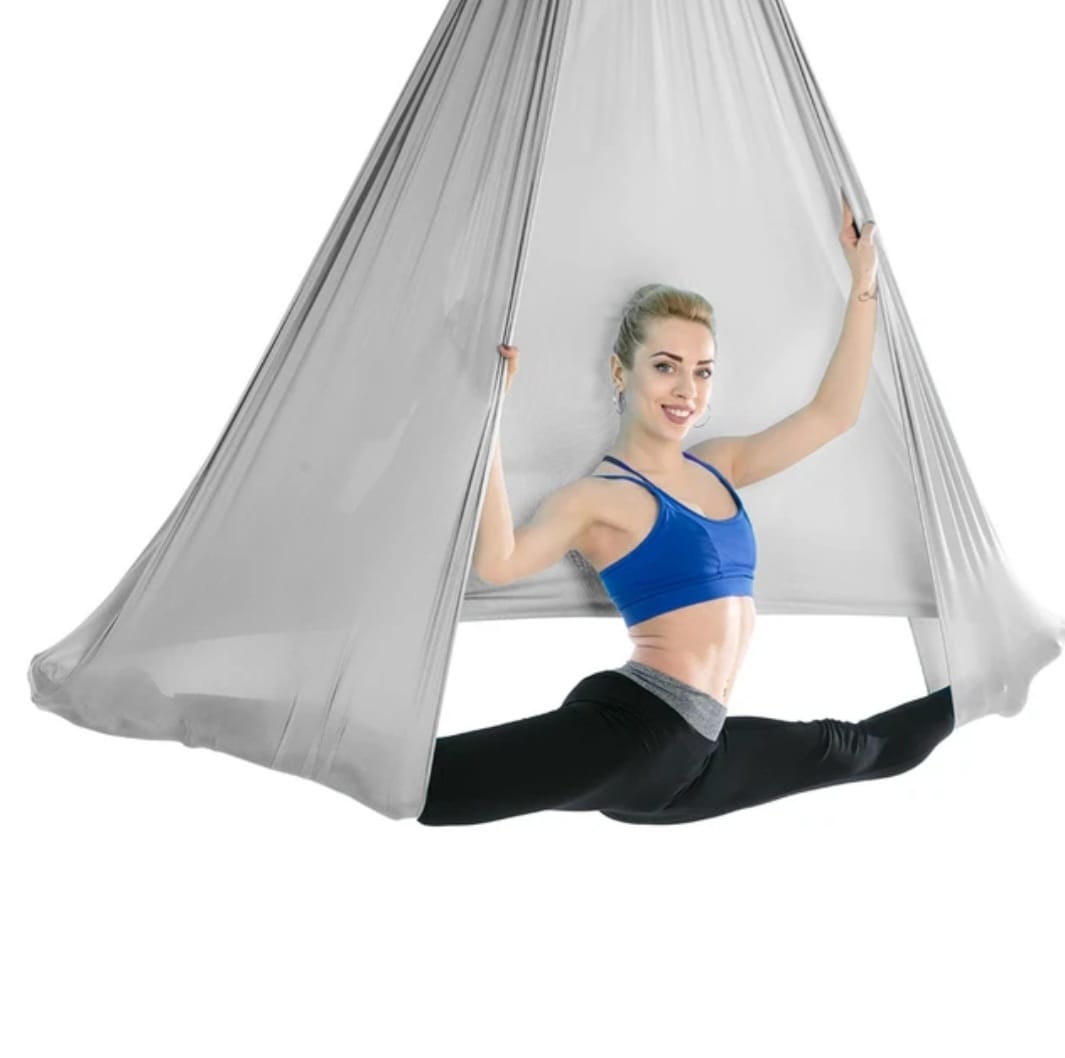 Hamac aérien en soie – Kit complet – Gris