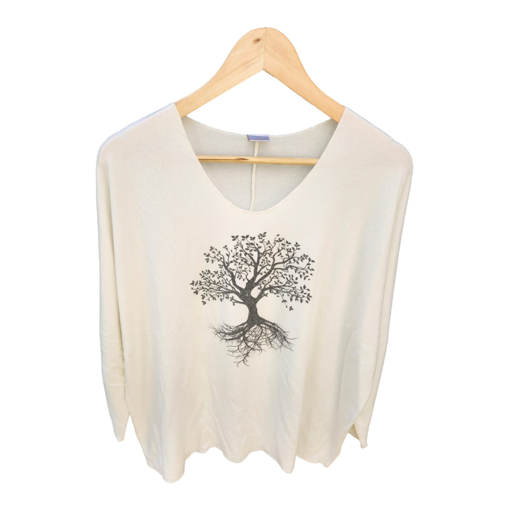 Pull fin - Arbre de Vie - Blanc crème
