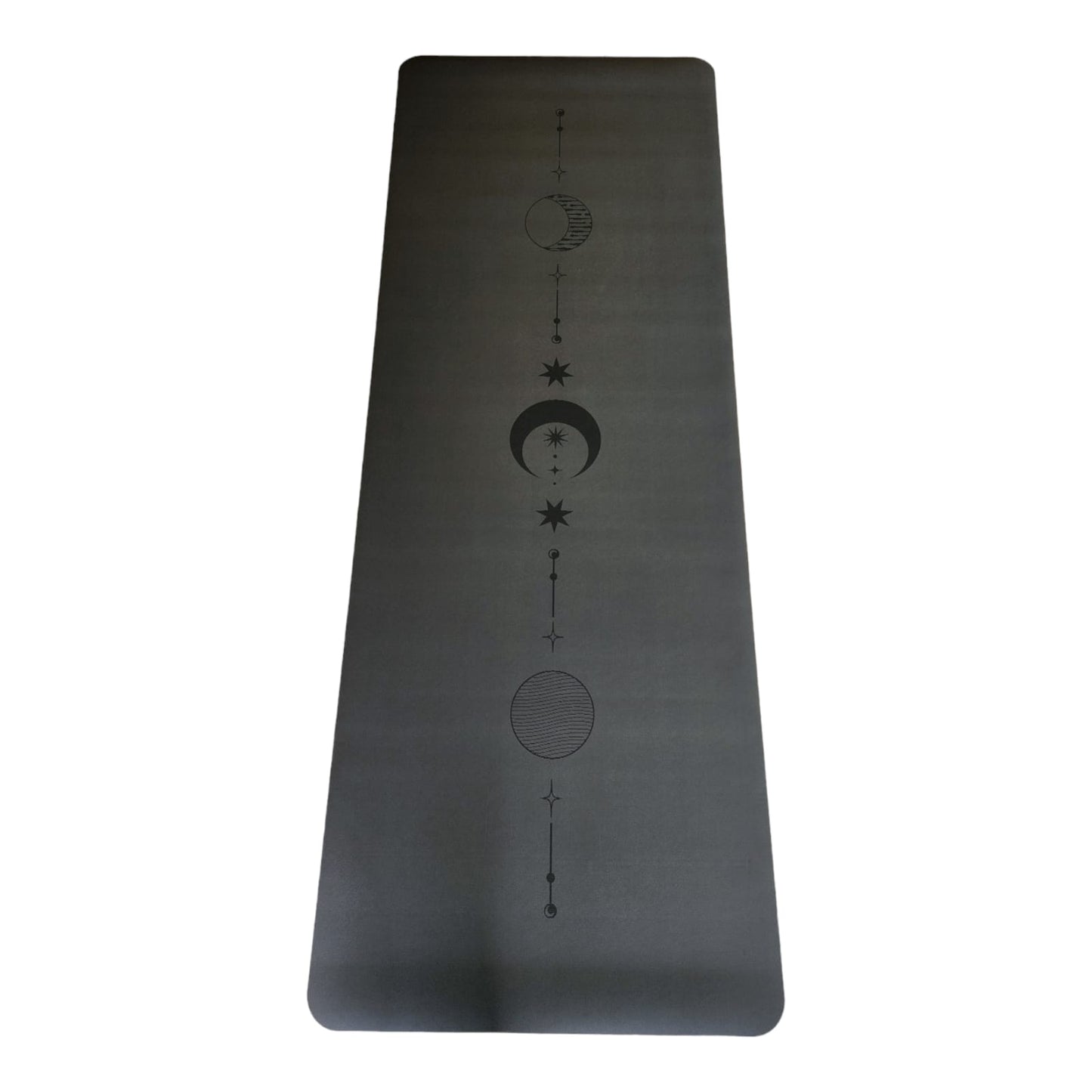 Tapis de Yoga en caoutchouc naturel & polyuréthane et fibre Coco - New Generation - Moon&Stars - Noir