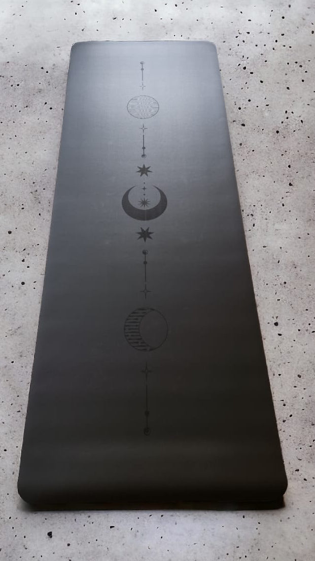 Tapis de Yoga Caoutchouc naturel, Polyuréthane et fibre Coco 2.0| Moon Noir