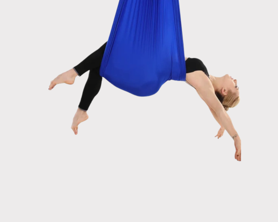 Hamac aérien en soie – Kit complet – Bleu royal