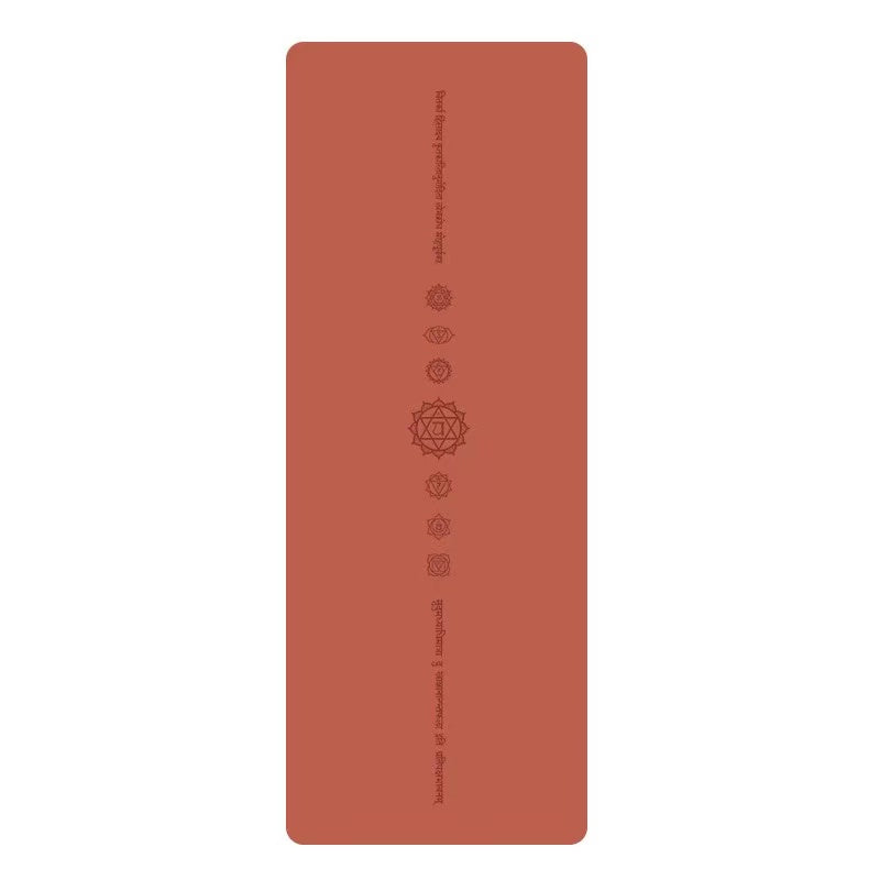Tapis de yoga en caoutchouc naturel et polyuréthane – Chakras – Terracotta