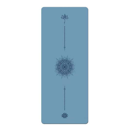 Tapis de yoga en caoutchouc naturel et polyuréthane – Mandala – Bleu